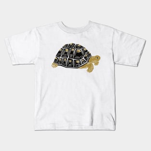 Cute Tortoise Turtle WoodCut Wood  Engraving Print Style Tshirt Kids T-Shirt